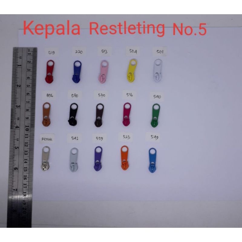 Kepala zipper / kepala resleting no 5 100pc