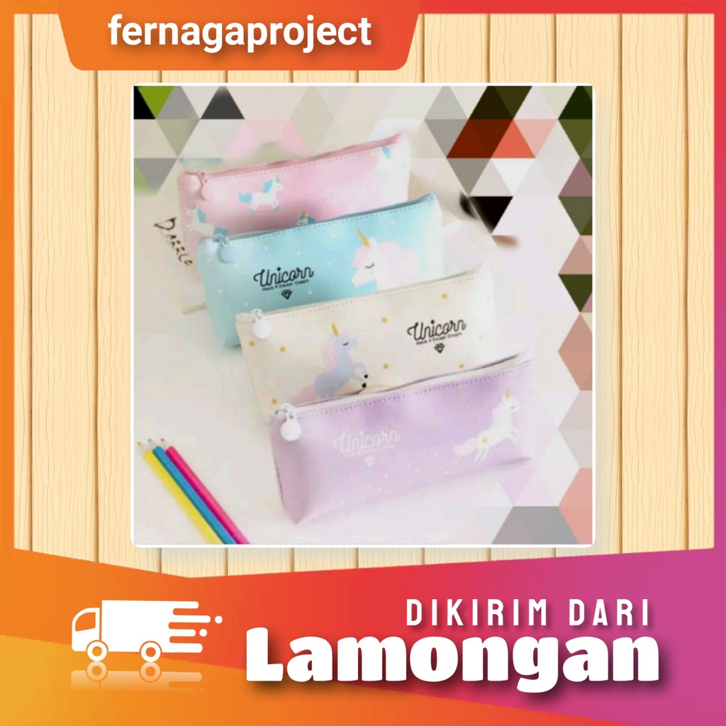 

Tempat pensil unicorn warna pastel Terbaru