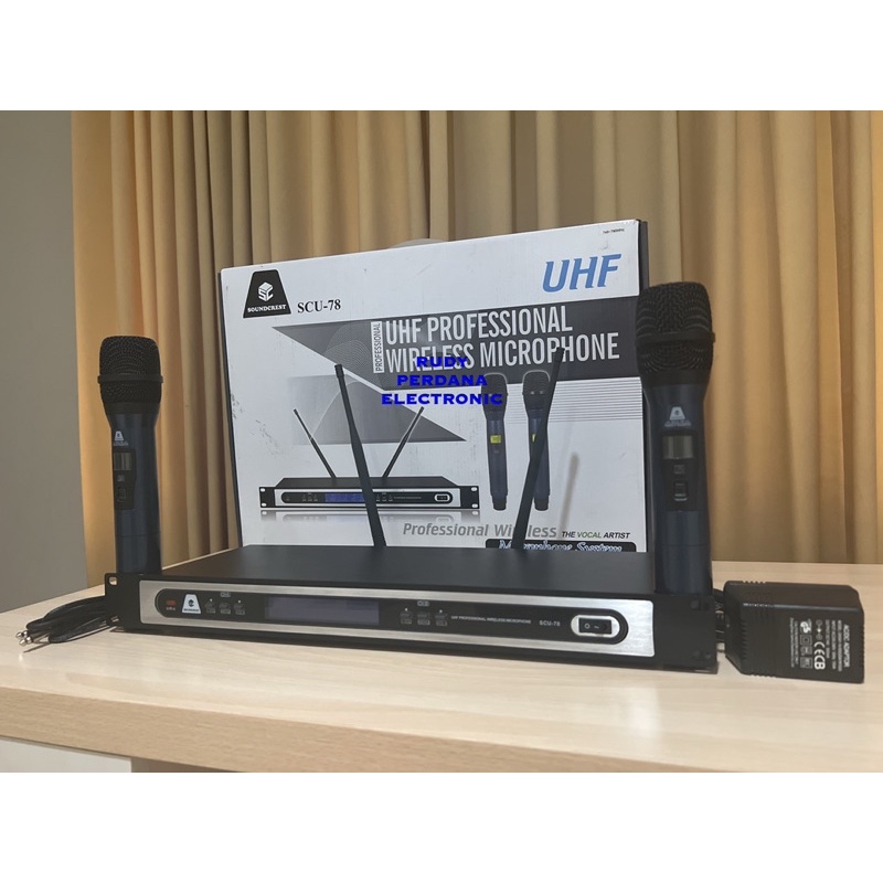 MICROPHONE MIC WIRELESS MIKROPON MIK TANPA KABEL SOUNDCREST SCU-78 ORIGINAL ORI BAGUS TERLARIS TERBAIK GARANSI