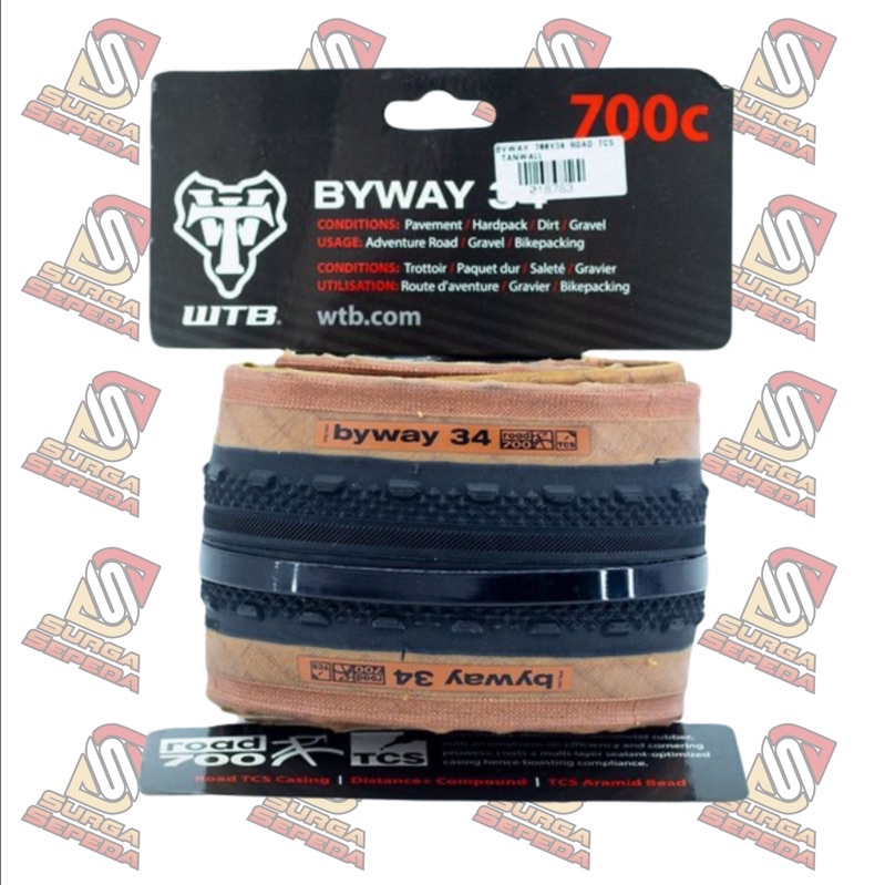 BAN LUAR WTB BYWAY 700X34C ROAD TANWALL TCS 700C 34C