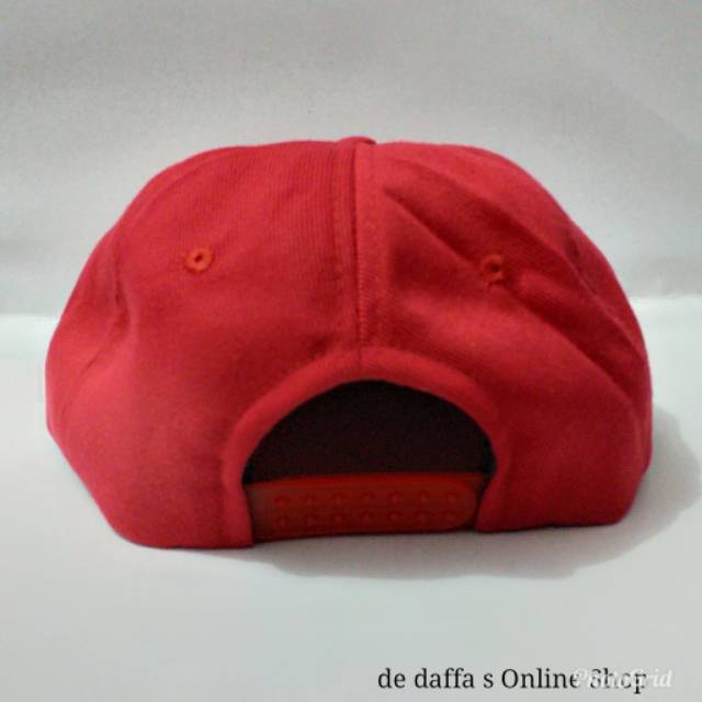 Topi Snapback Polos Dewasa Full MERAH Bahan Rapel Distro Berkualitas - MERAH