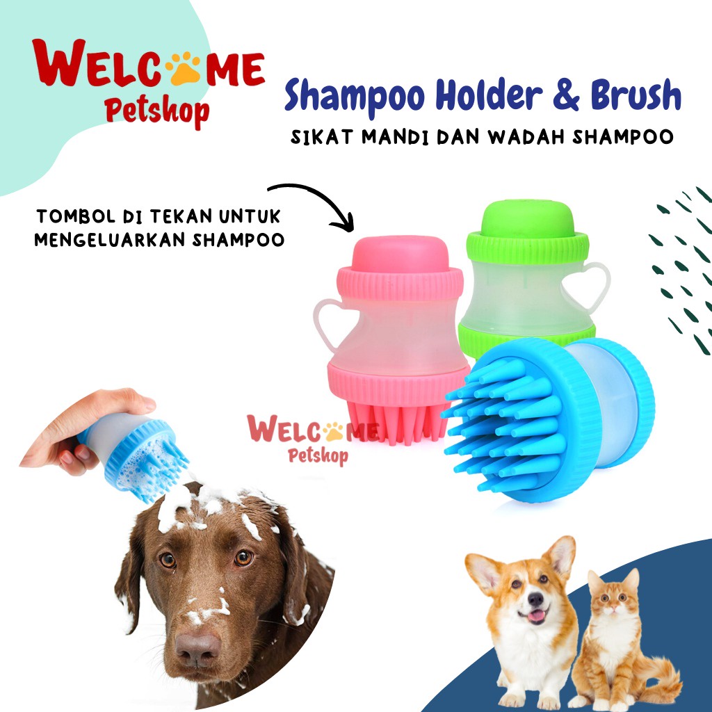 Shampoo Holder Brush Sisir Mandi Wadah Sampo Sabun Anjing Kucing Sikat