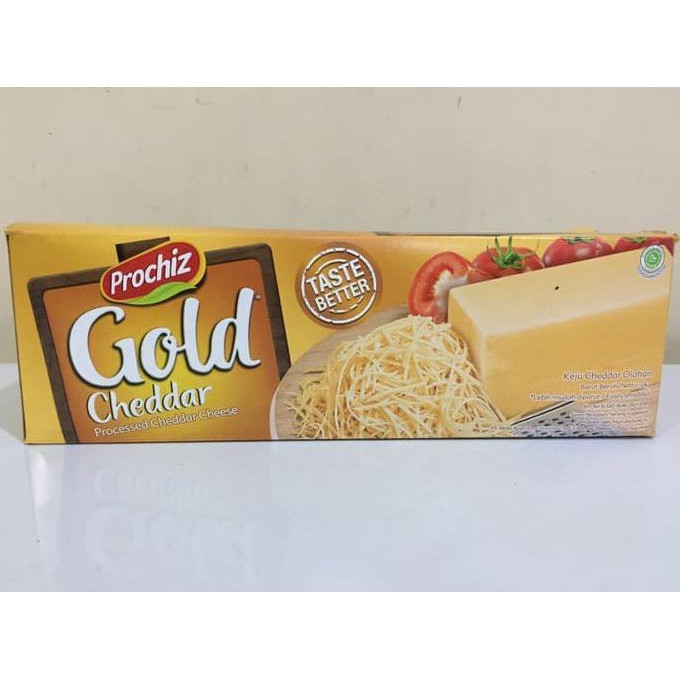 

31.87-Kue- Keju Prochiz Gold Cheddar 2Kg Block Processed Cheddar Cheese -Terlengkap-Termurah-