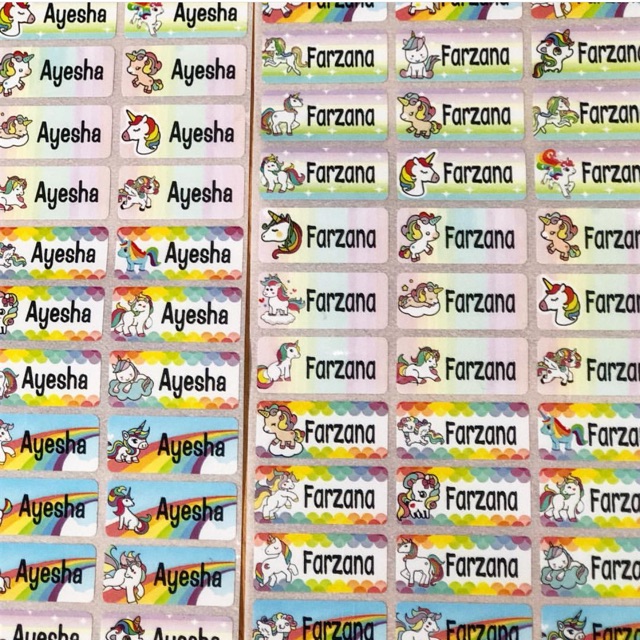 

Stiker nama unicorn sz M 60pcs sz L 42pcs