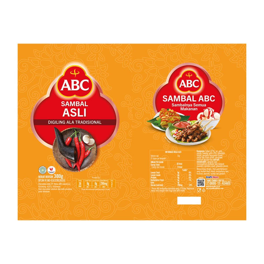 SAMBAL ASLI ABC 380G POUCH CHILLI SAUCE ORIGINAL