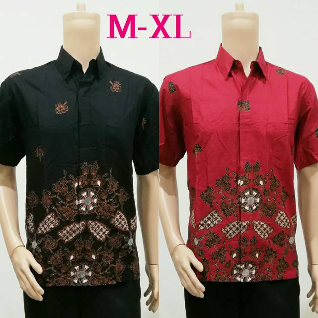 BAJU BATIK PRIA BUNGA LENGAN PENDEK