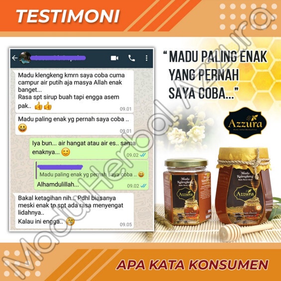 

Madu Azzura Murni Kelengkeng - Madu Rasa Aroma Kelengkeng 200 gr dan 400 gr