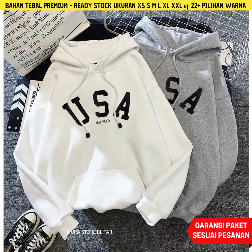 Jaket Hodie Hudie Hody Pria Wanita Cowok Cewek Couple Kembar Model USA Lengan Panjang Unisex Remaja 