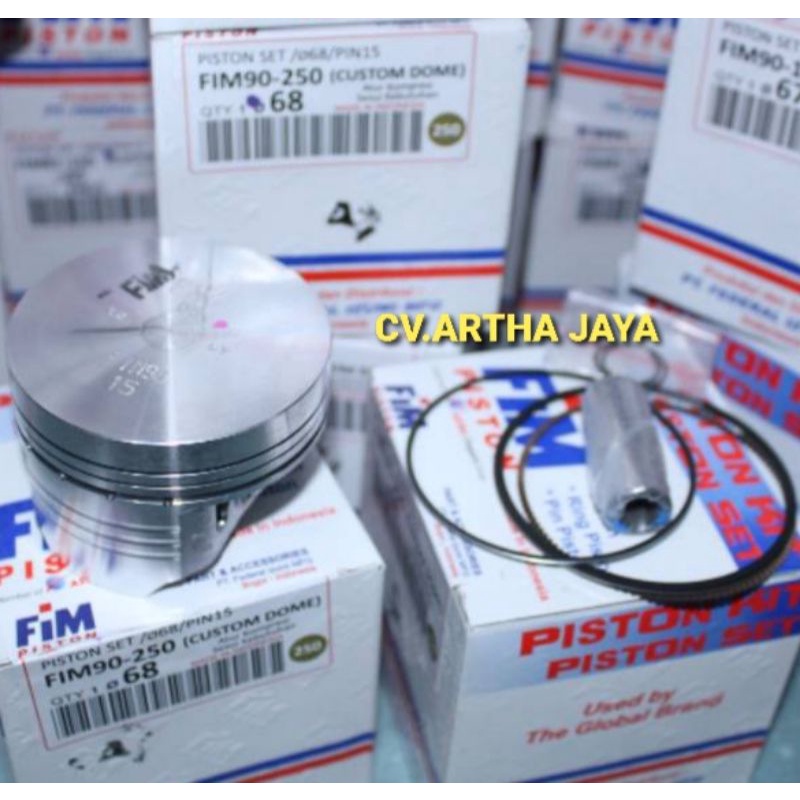 PISTON KIT FIM FIM90 CUSTOM DOME MENTAH ( 65,5 / 66 / 66,5 / 67 / 67,5 / 68 ) ( PEN 15 / PIN 15 ) TI