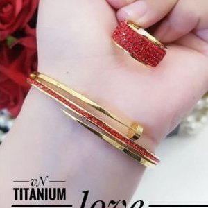 TiTanium set gelang cincin P82