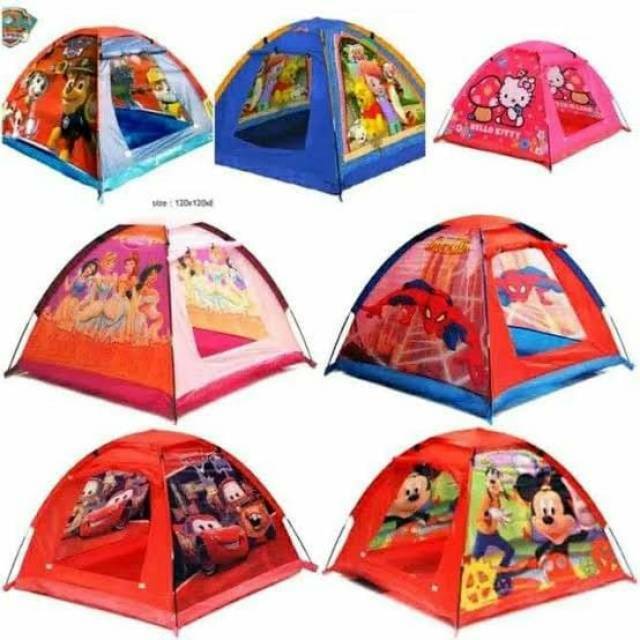  TENDA  CAMPING ANAK KARAKTER INDOOR OUTDOOR MAINAN ANAK 