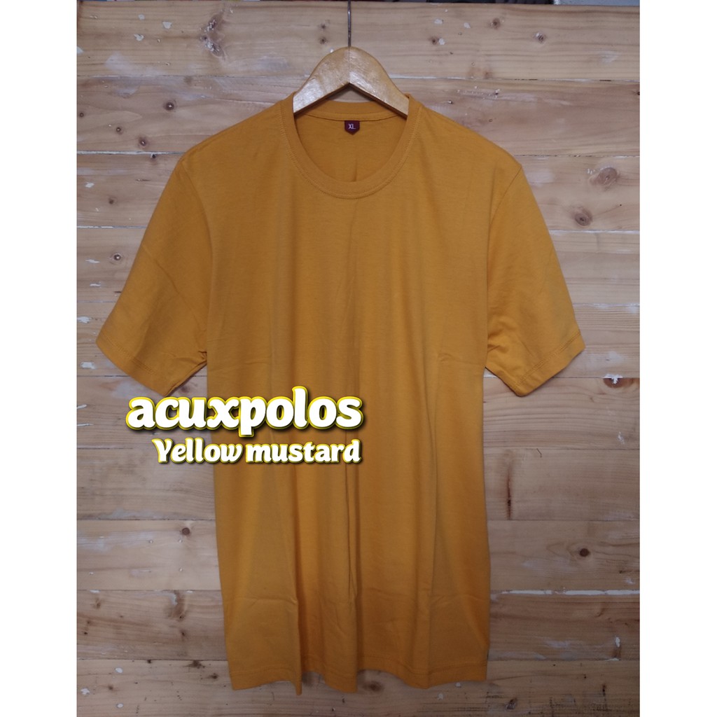Kaos Pria Polos T shirt Polos Kuning solid baby mustard
