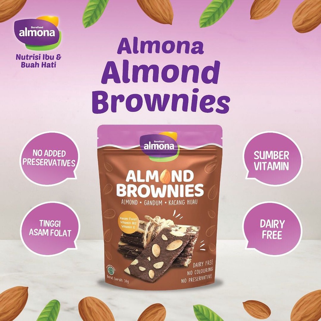 Almona Almond Milk Susu Almon Pelancar ASI Booster Asi Enak Rasa Coklat Susu Ibu Hamil Menyusui Cookies Brownies