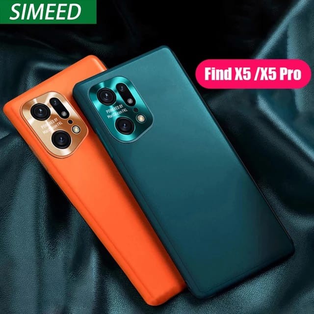 OPPO FIND X5 PRO 5G SOFT CASE LEATHER LUXURY METAL CAMERA PROTECT