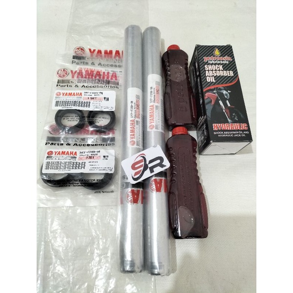 AS ASOK DEPAN (5YP) YAMAHA YGP ORIGINAL JUPITER MX NEW OLD ,KLIP KELENGKAPAN PRODUK ASOK SEPASANG OIL SOK SEPASANG SIL SOK TUTUP ABU SEPASANG