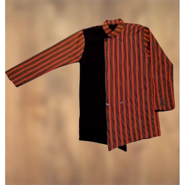 Beskap Surjan Lurik Kombinasi Polos | Lapis Furing