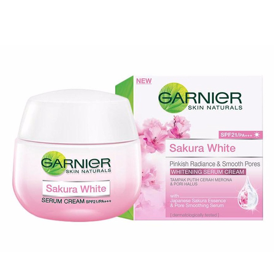 ❤️Glamouroseshop❤️ Garnier Sakura Glow Serum Day Cream SPF30/PA+++ Skin Care - 50 ml - Kulit Glowing (Sakura White) (BIG) / Garnier Sakura White Day Cream / Pelembab Garnier Sakura