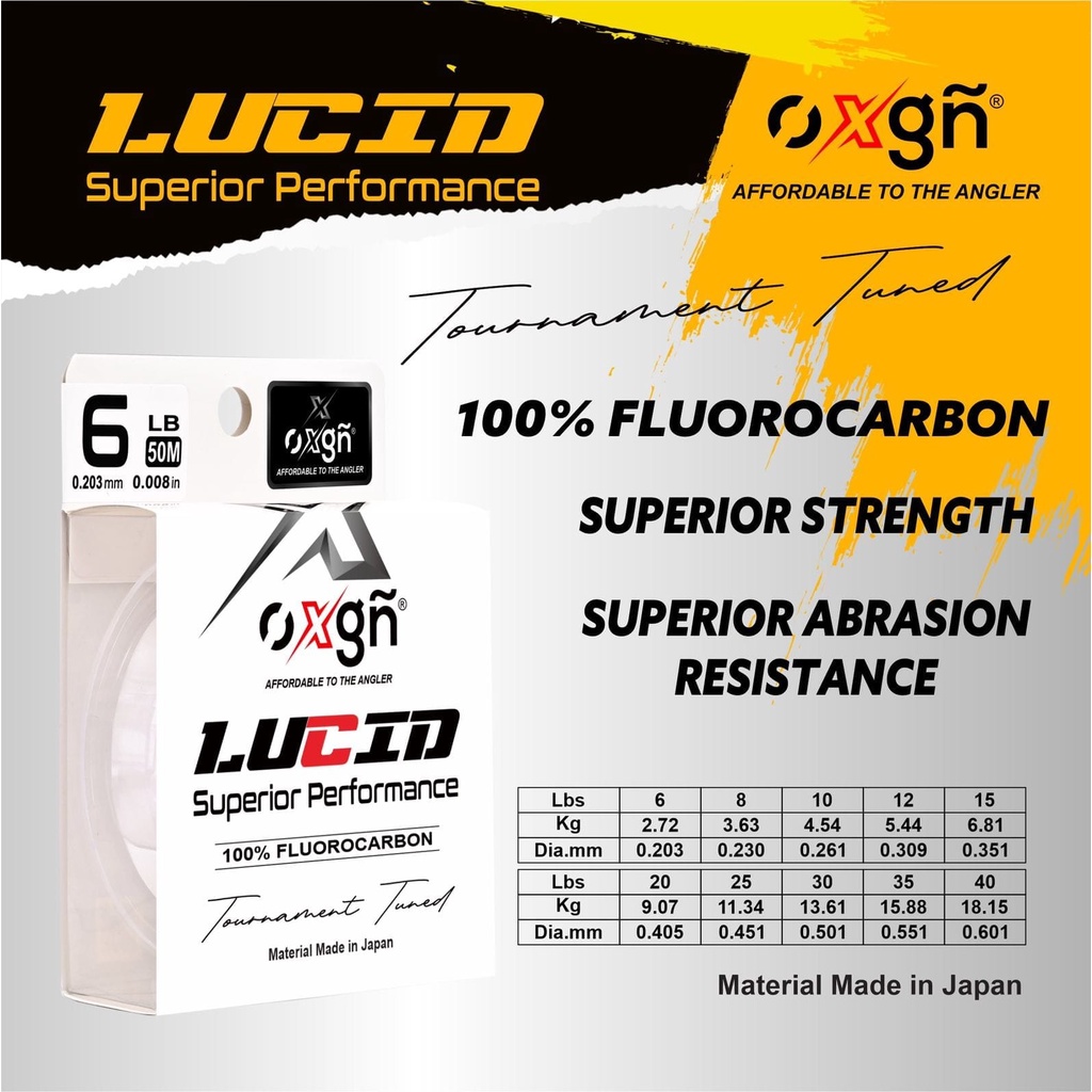 SHOCK LEADER OXGN LUCID 100% FLUOROCARBON 50m