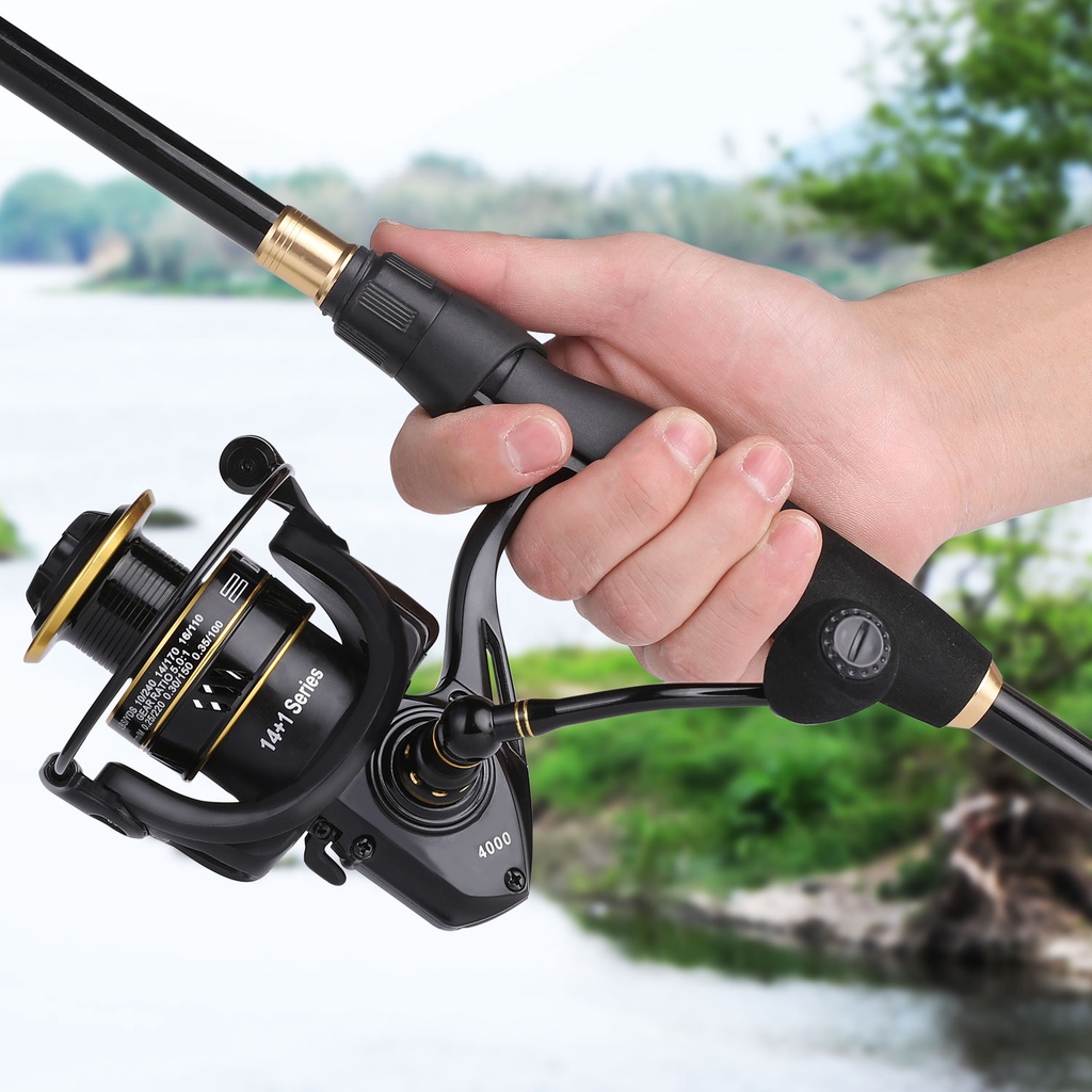 Sougayilang Carbon Fiber Fishing Rod Fishing Reel Set 1.8m-2.4m spinning rod reel combo pancingan set lengkap