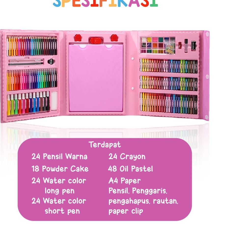 

➹ Alat Lukis Mewarnai 208pcs Crayon 208pcs Oil Paste Kualitas Impor KIDS LAND ゐ