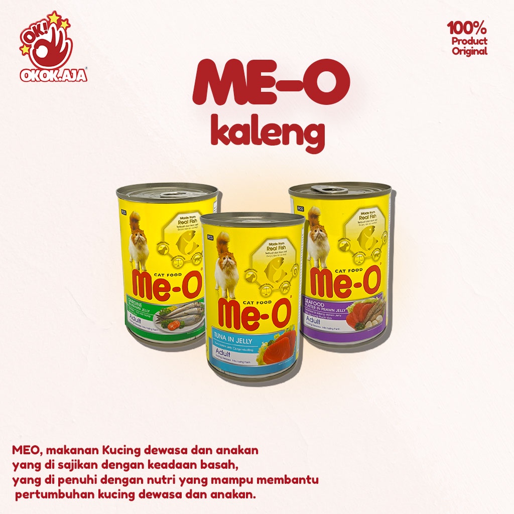 Makanan Kucing basah premium MEO kaleng 400gr -  Meo kaleng murah