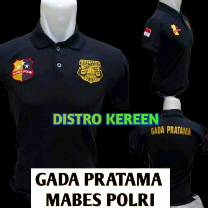 Kaos Gada Pratama - Kaos Kerah Gada Pratama Hitam Full Bordir