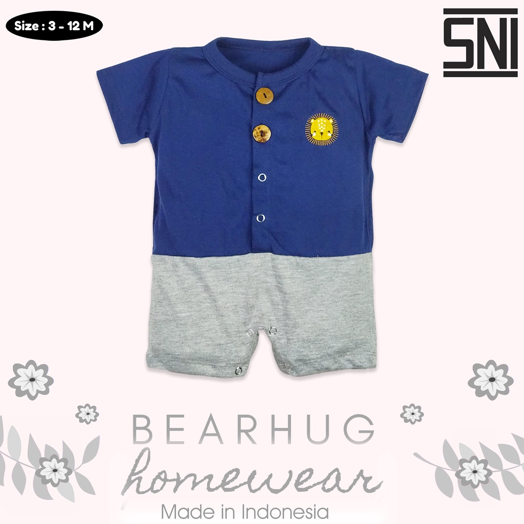 Bearhug Homewear Romper Belah Bordir  Bayi Laki-Laki  HSF4 Mixcolour 3-12 Bulan-1