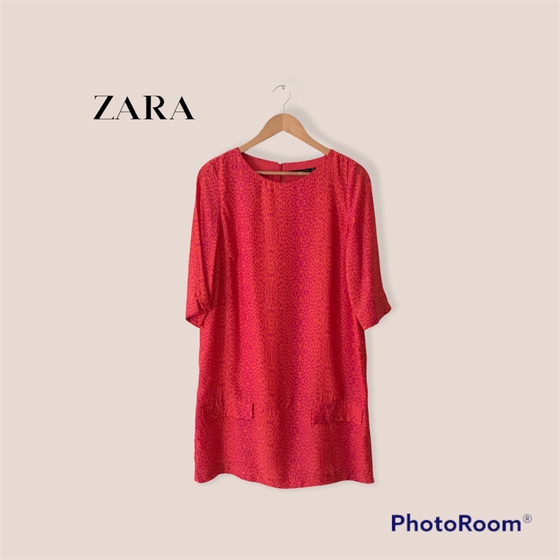 DRESS ZARA LEOPARD ORANGE