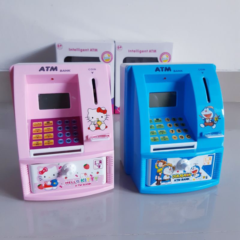 Mainan Celengan ATM Bank Hello Kitty Doraemon - Anak Belajar Menabung