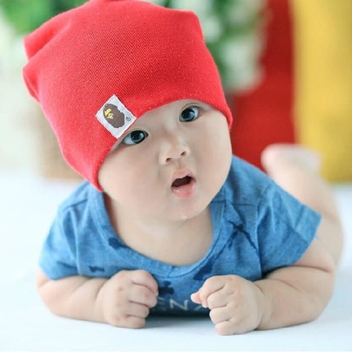 DF VZ038 Topi Bayi Polos Warna Baby Hat Topi Bayi Warna Topi Kupluk Bayi Topi Rajut Aksesoris Kepala