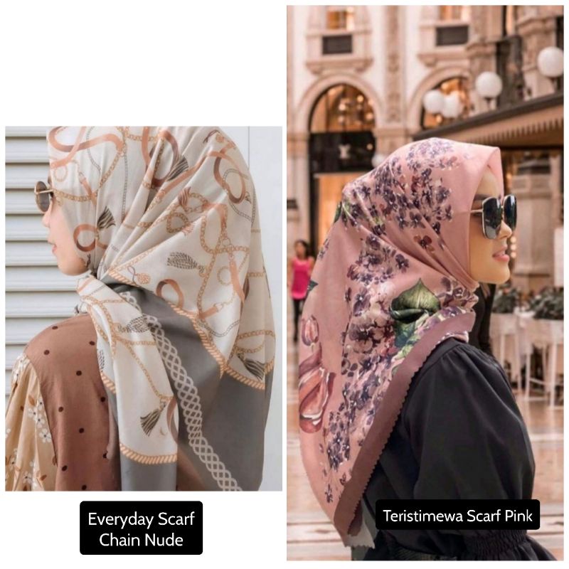 Teristimewa Scarf Pink Everyday Scarf Chain Nude by Vanilla Hijab