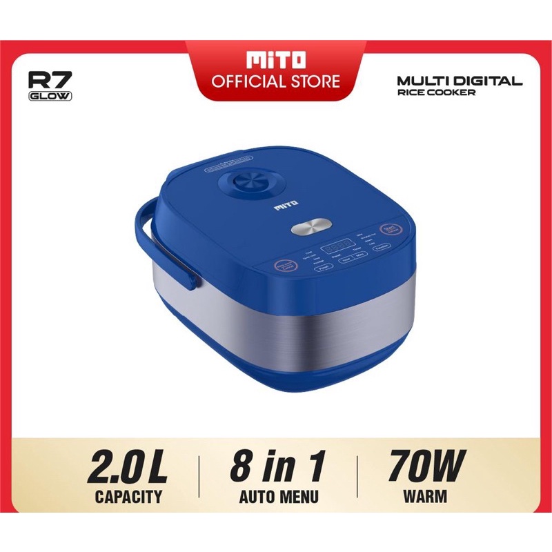 DIGITAL RICE COOKER MULTI DIGITAL RICE COOKER MITO R7 GLOW R-7 8 IN 1 - BIRU