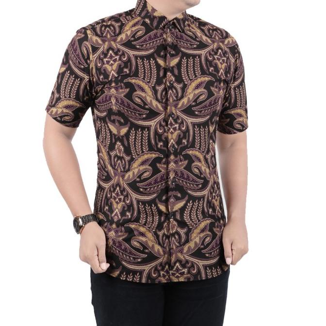 VM Kemeja Batik Pendek Slimfit - Batik Pria Modern Slimfit B564