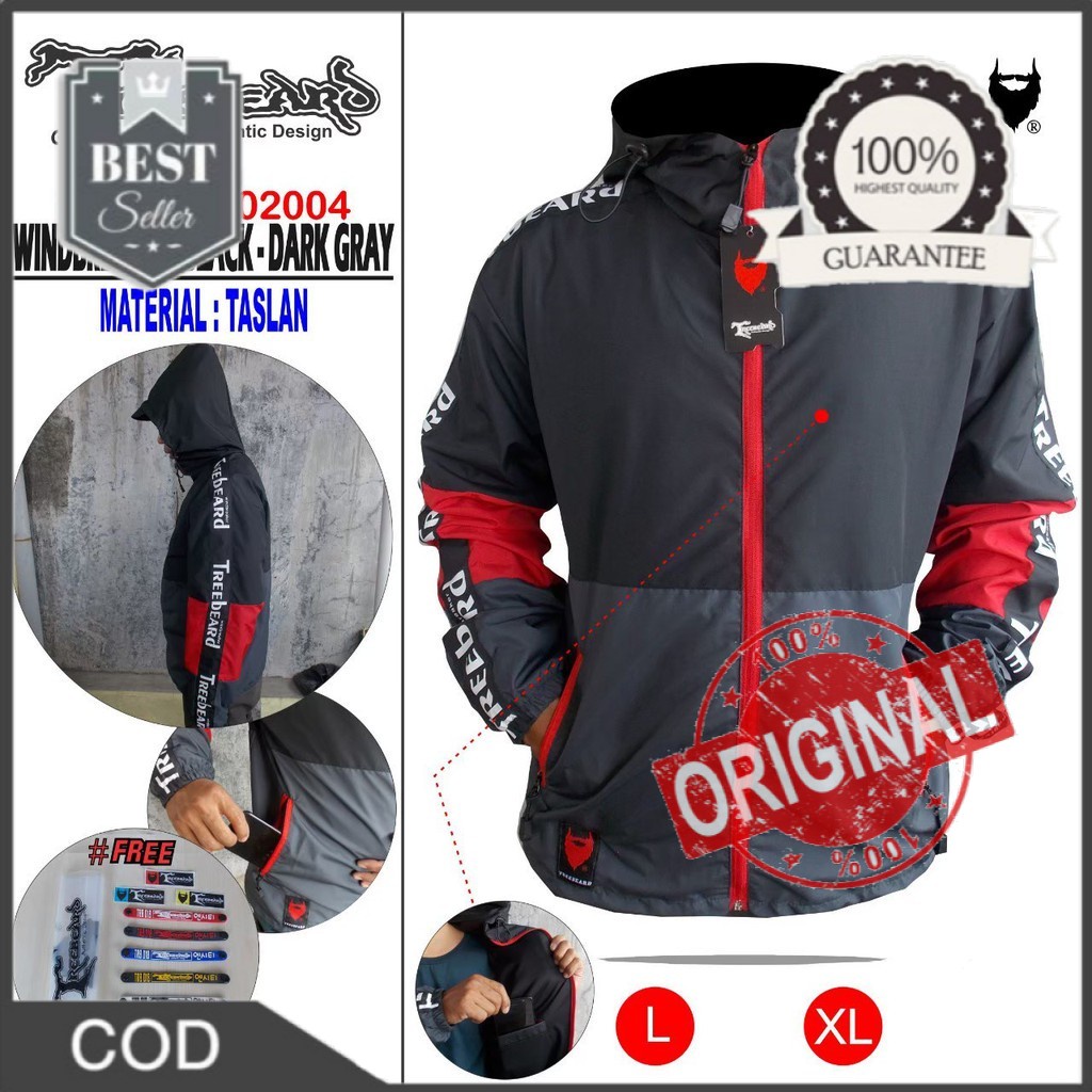 AKN JAKET OUTDOR WINBREAKER PRIA / JAKET WINBREKER ORIGINAL TREEBEARD #
