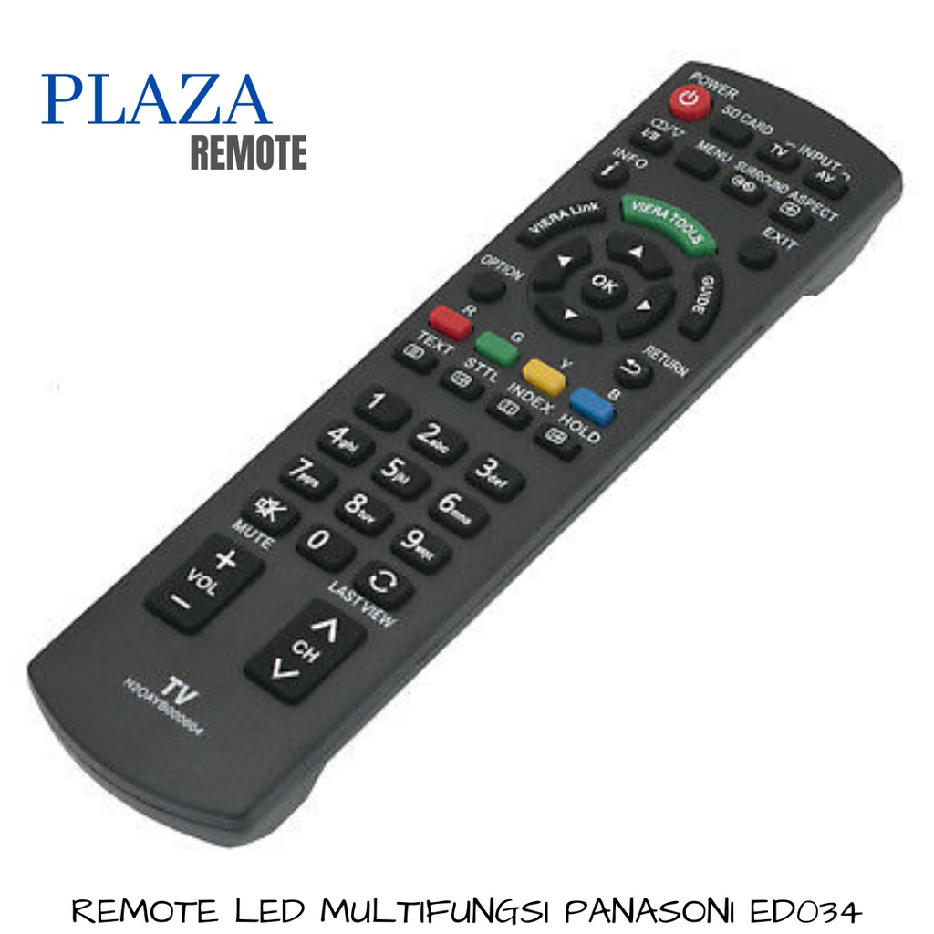 REMOTE TV LED PANASONI VIERRA DIGITAL MULTIFUNGSI TANPA SETTING ED034