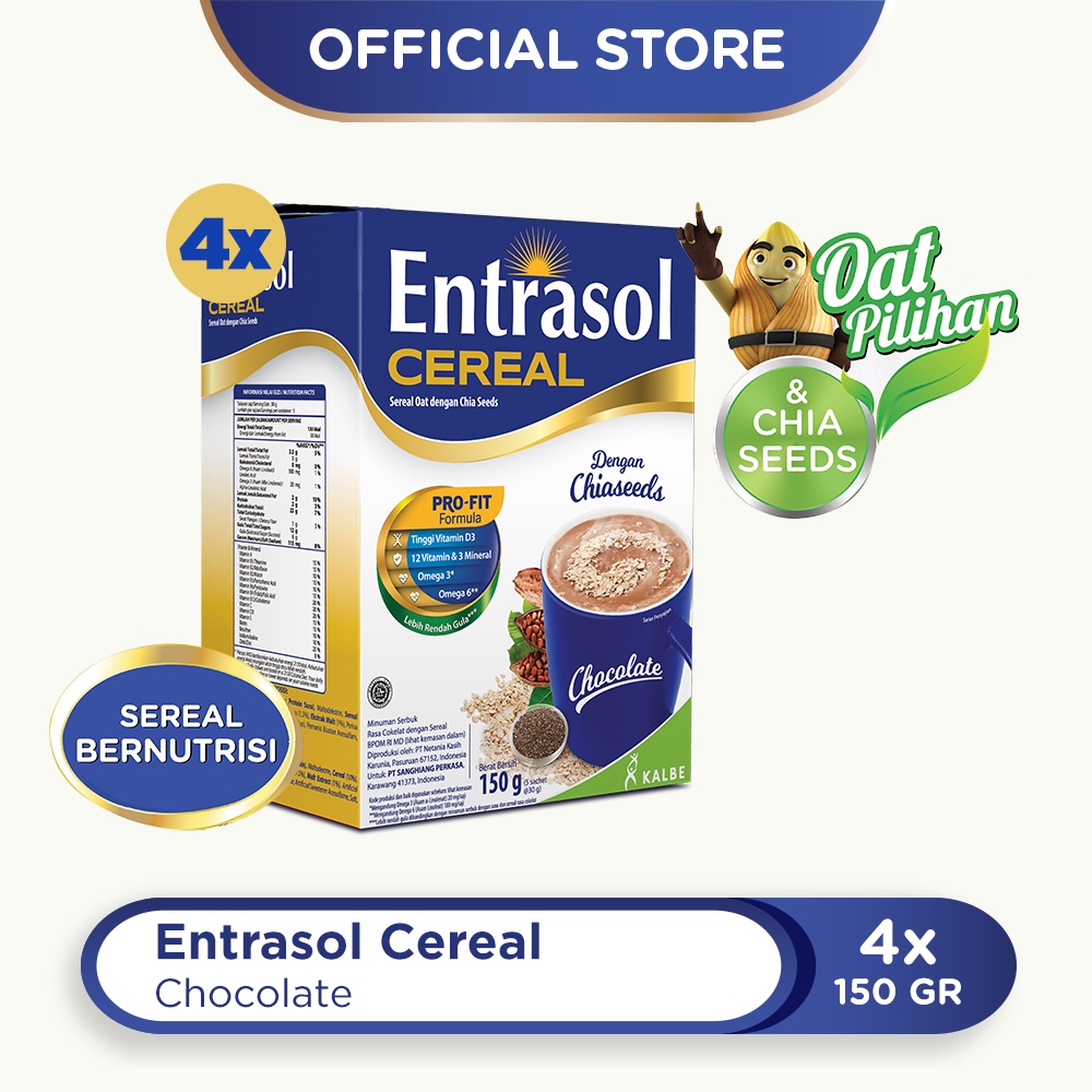 4 Pack Entrasol Cereal Chocolate(5 Sachet @30gr)