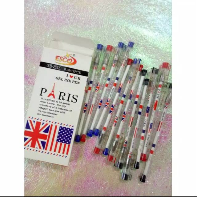 

Isi 12 Pcs Pulpen Gel Lucu Paris Esco