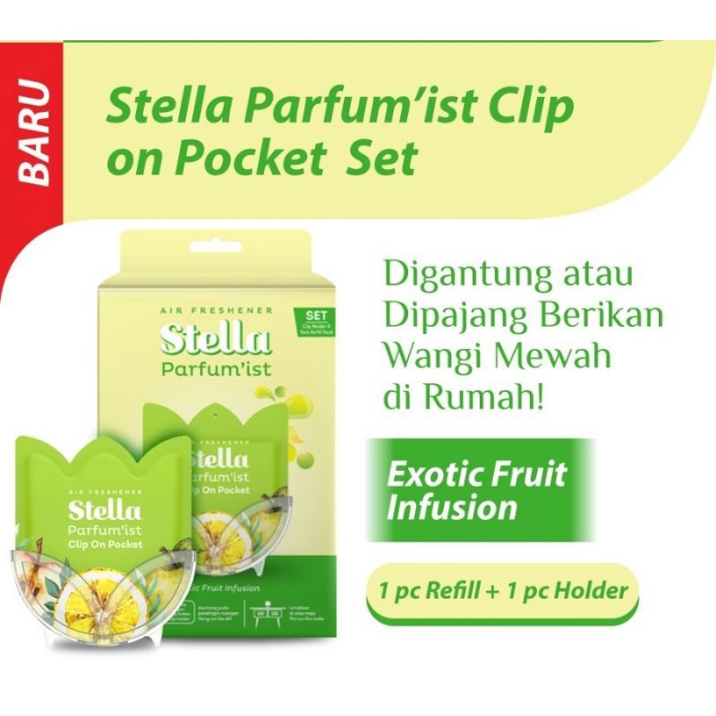 STELLA PARFUMIST CLIP ON POCKET SET 14gr - Pengharum Ruangan Pink Flower