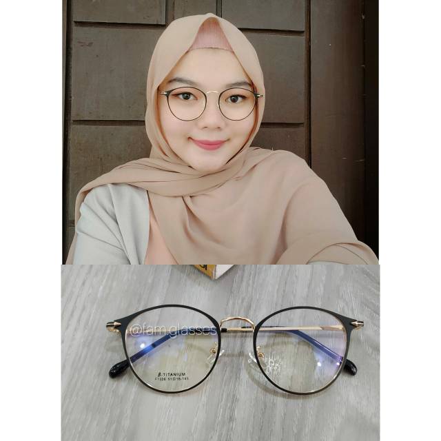 Frame Kacamata Wanita Korea Oval /Kacamata Minus /Kacamata Antiradiasi Blueray /Kacamata Photocromic