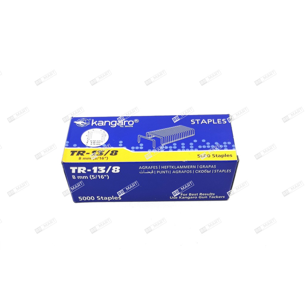 

Kangaro isi staples tembak isi Stapler Gun taker 13/8 [8mm] isi 5000