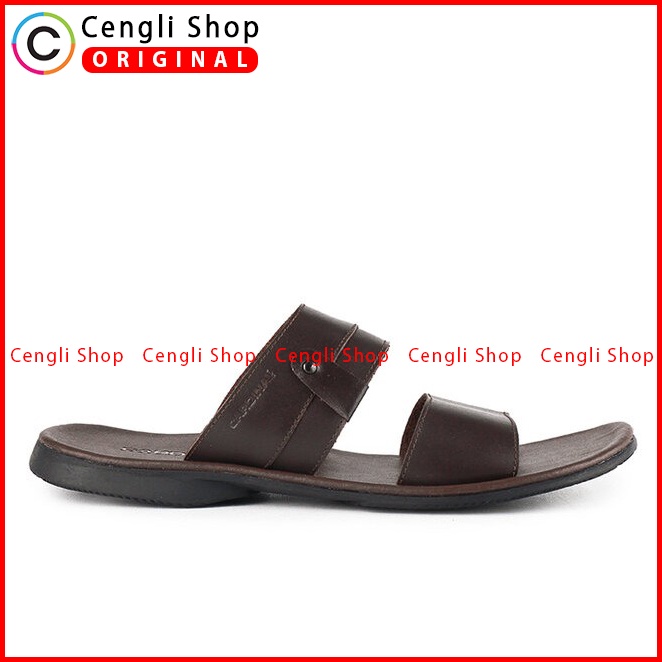 SANDAL SLIDE KULIT PRIA CARDINAL ORIGINAL CASUAL TERBARU COKLAT CA03