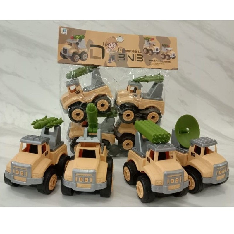 Mainan Anak Bongkar Pasang Military Vehicle DBNB 4 pcs No DB6066-1 DIY TRUK