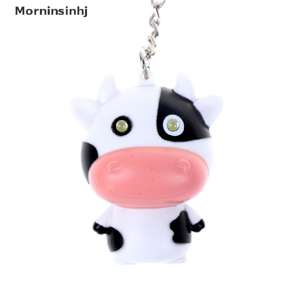 Mornin Keyring Light Liontin Sapi Putih Gantungan Kunci LED Untuk Hadiah Pria id