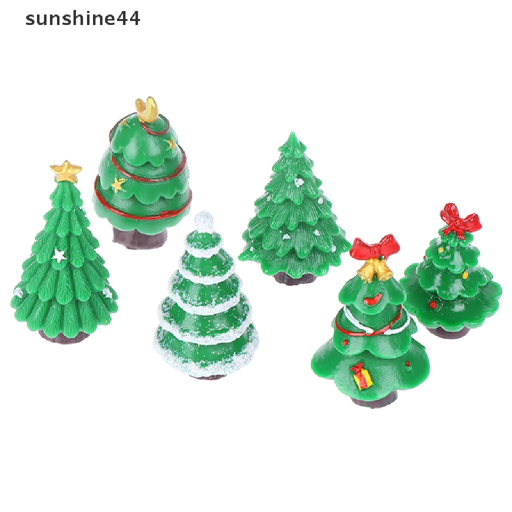 Sunshine Miniatur Pohon Natal Bahan Resin Untuk Dekorasi Taman Peri