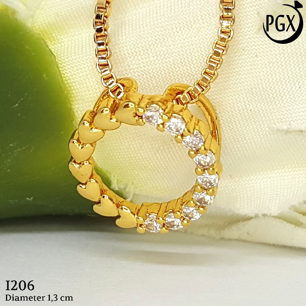 PGX Liontin Kalung Xuping Wanita Perhiasan Lapis Emas Aksesoris Fashion - I206