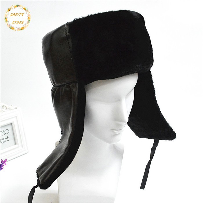 Topi winter hangat rusia ushanka masker hat bomber bulu