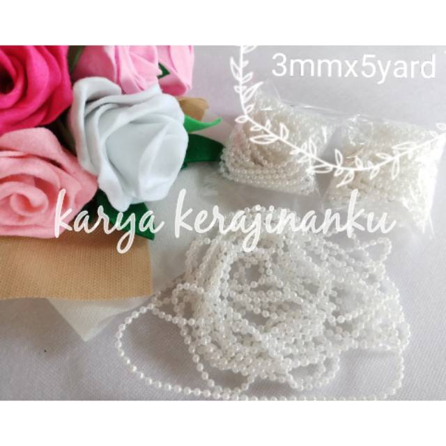 Mutiara renteng 3mm 5yard