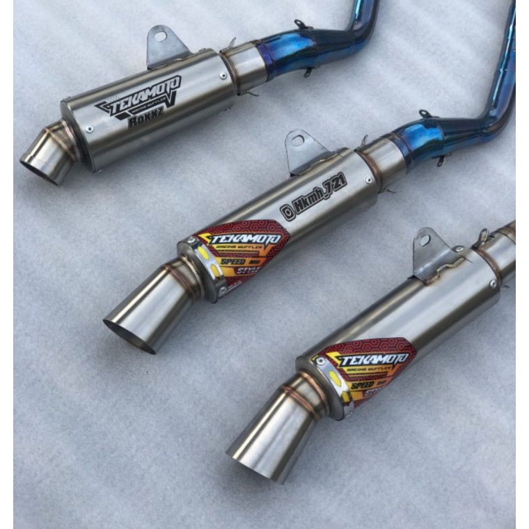 KNALPOT TEKAMOTO FULLSYSTEM AEROX OLD AEROX NEW HEADER/LEHER BLUE