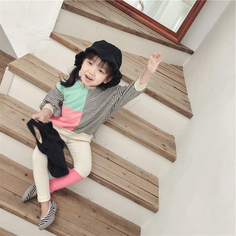 Setelan Kaos T Shirt Garis Anak Perempuan Lengan Panjang Setelan Kaos T Shirt Garis Anak Perempuan Lengan Panjang