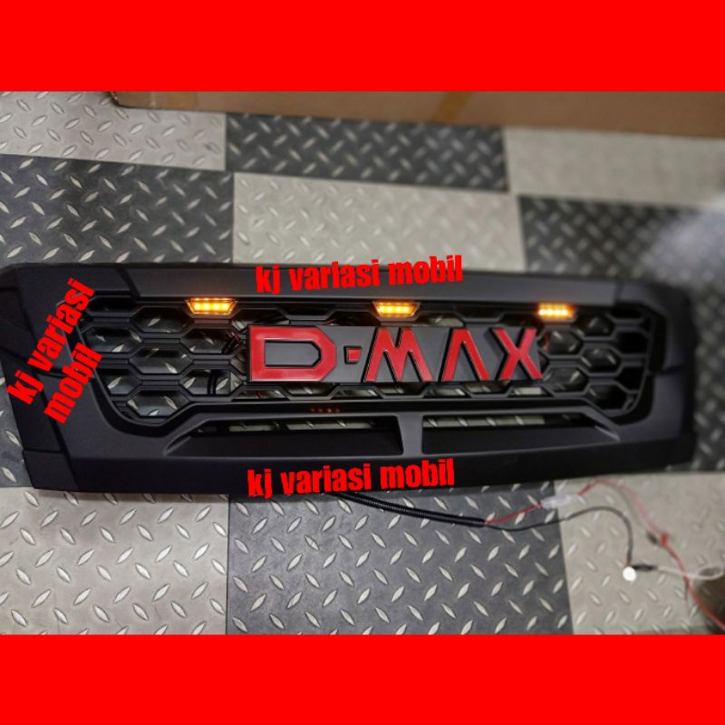 Grill depan isuzu D max 2016-2019+lampu led hitam dob plastik ABS thailand